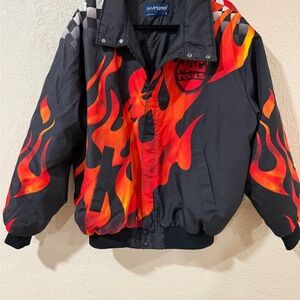 Men's Flame Puffer Jacket - Black and Orange by Mac Tools